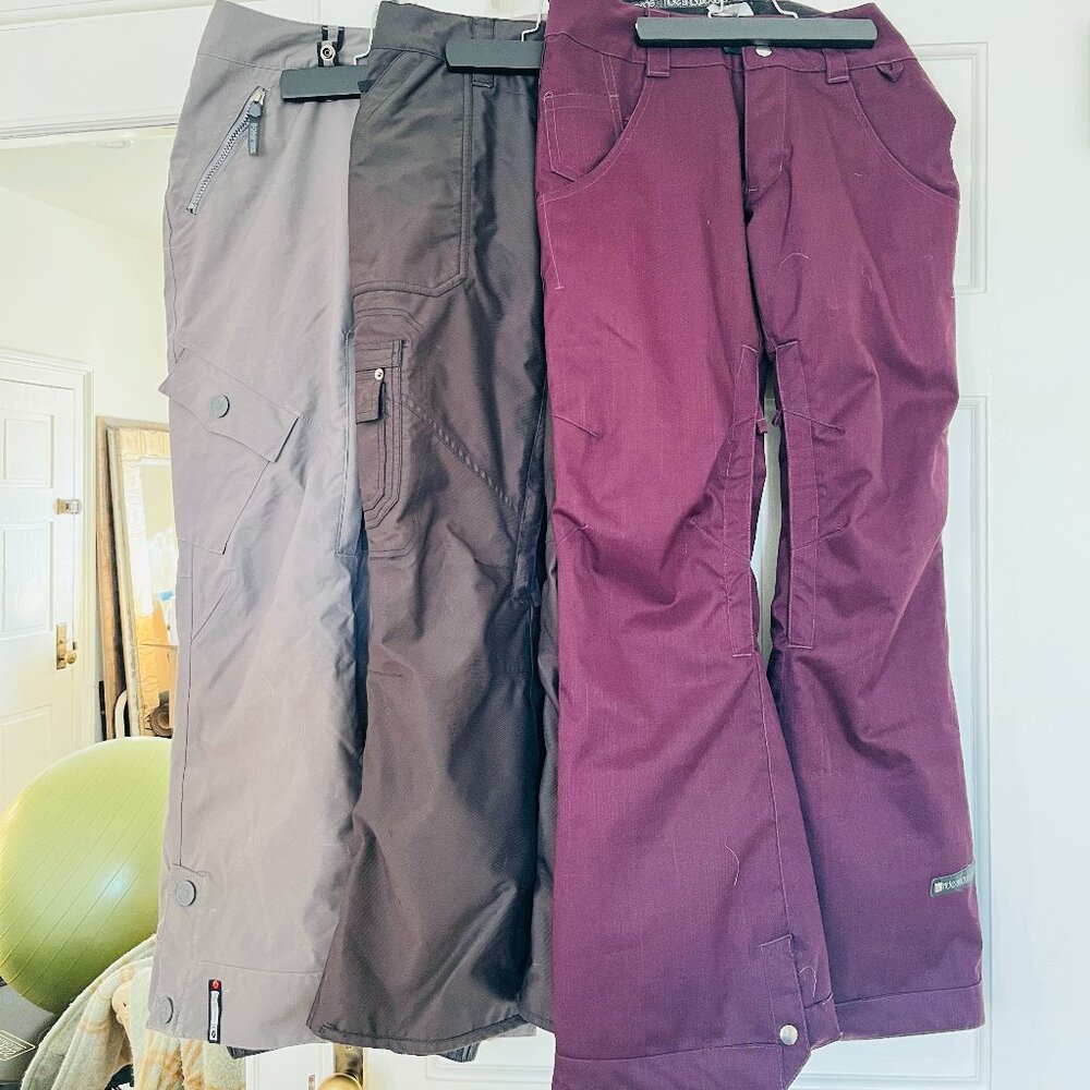 Burton Ride Bonfire Snow Snowboard Ski Pants Bottoms 3 Pair Bundle XS